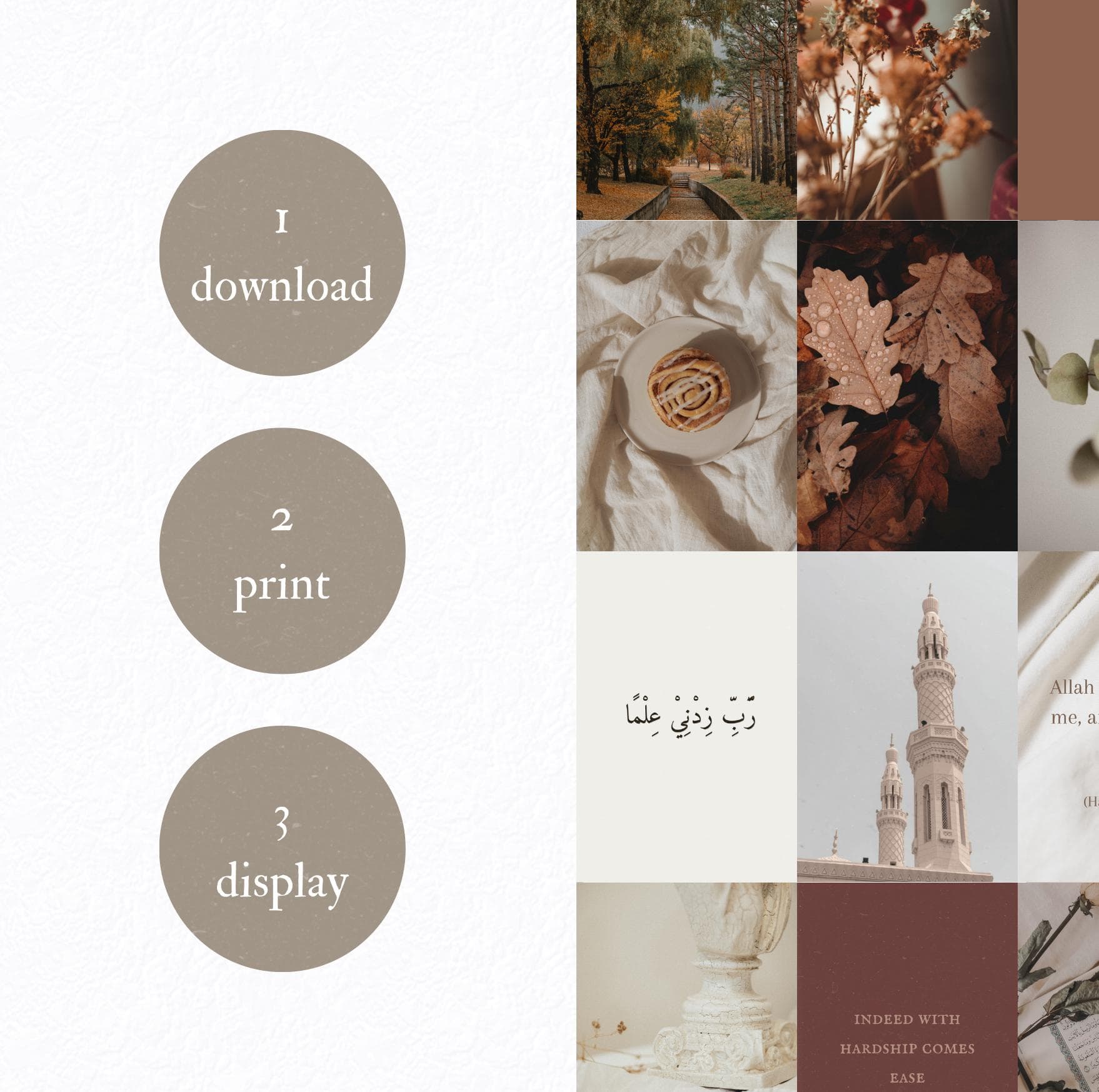 Islamic Fall Wall Art Collage Set, Qur’an Quotes Printable, Cozy Autumn Muslim Home Decor - image 3