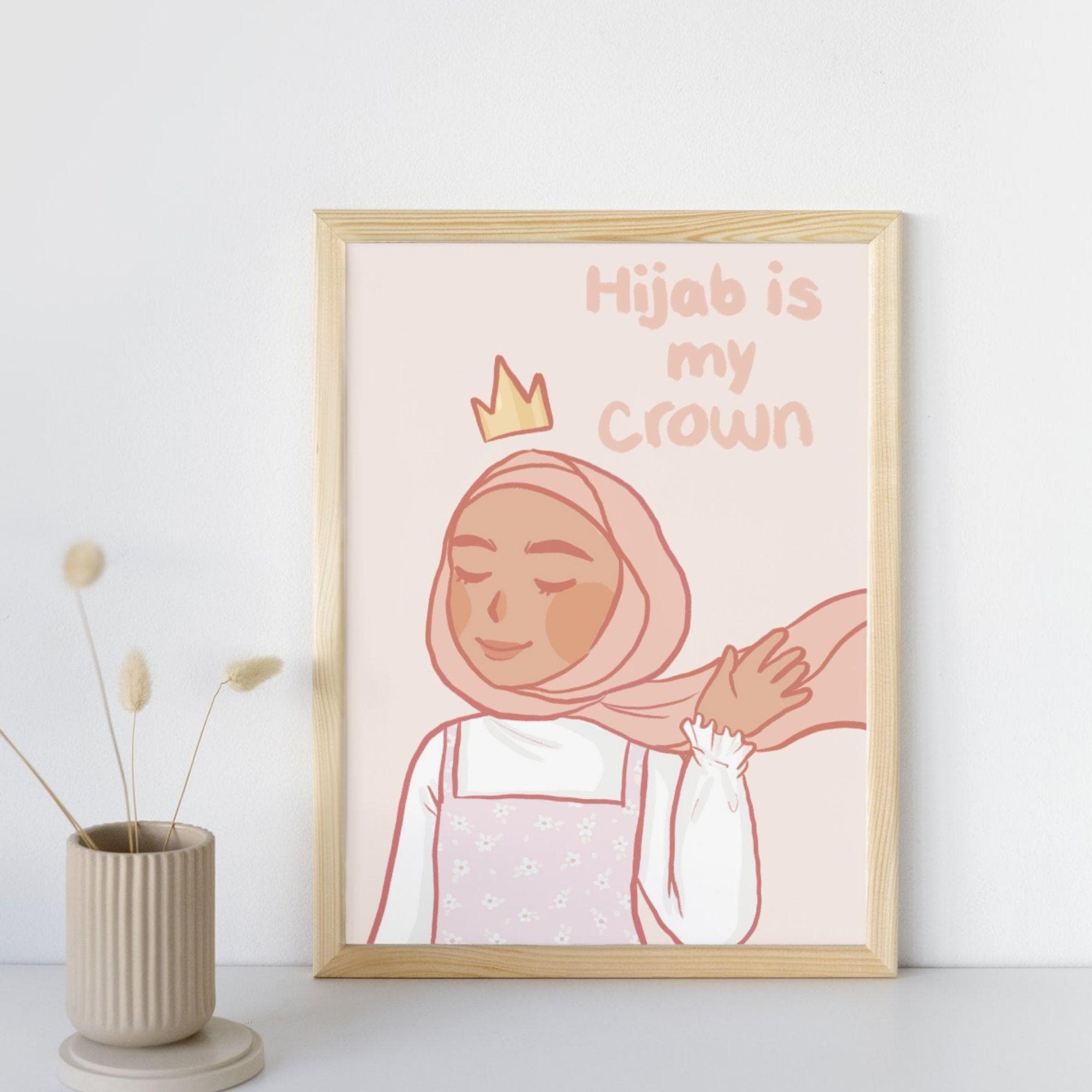 Hijab Is My Crown Print, Islamic Girl Art, Pastel Room Decor (Digital Download) - image 5