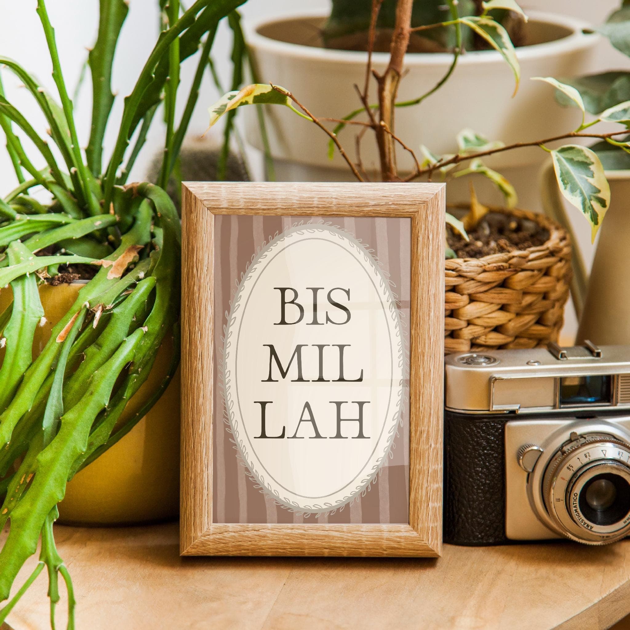 Retro Pink Bismillah print, Islamic home decor, digital download poster - image 5