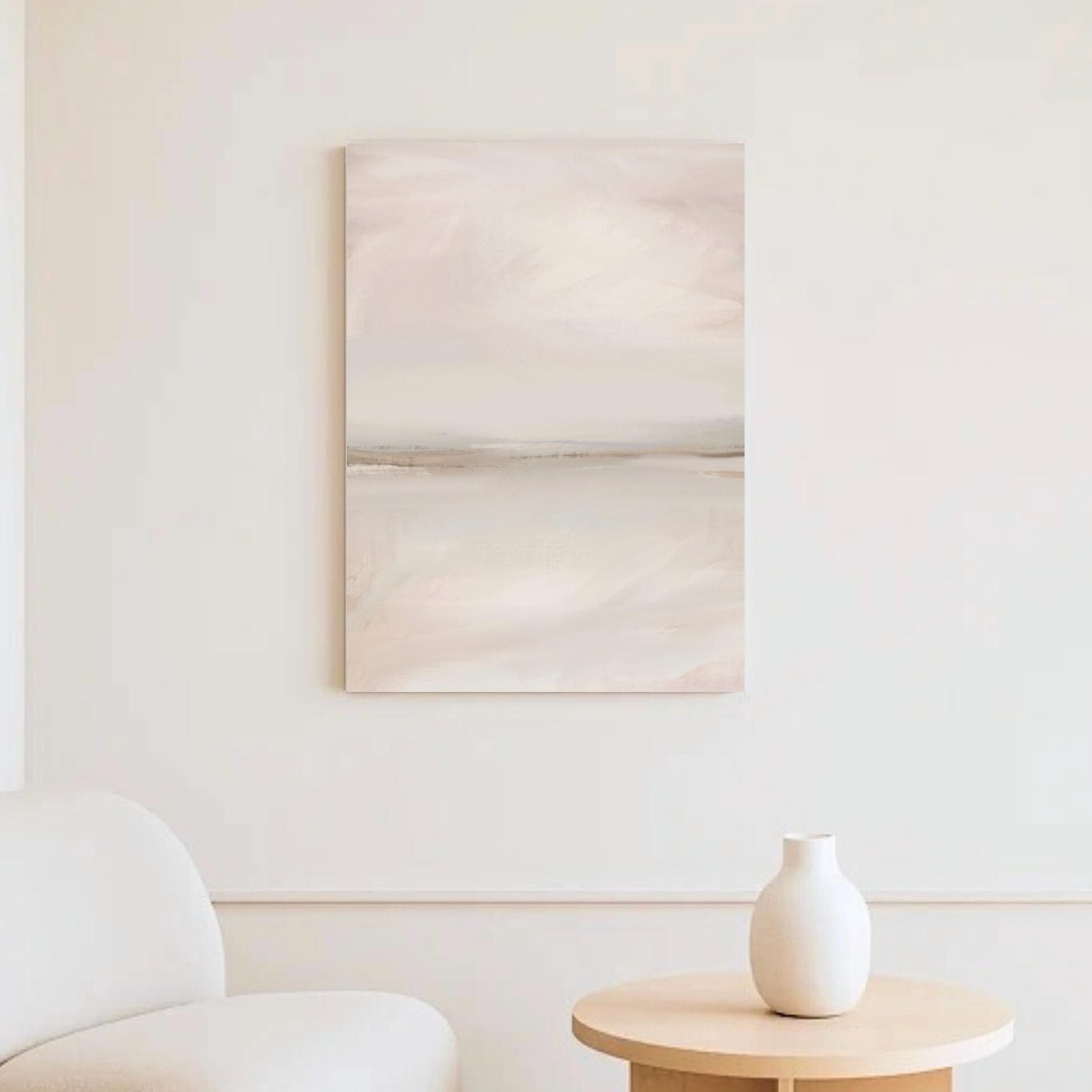 Beige Abstract Painting: Minimalist Neutral Wall Art (Digital Download) - image 4
