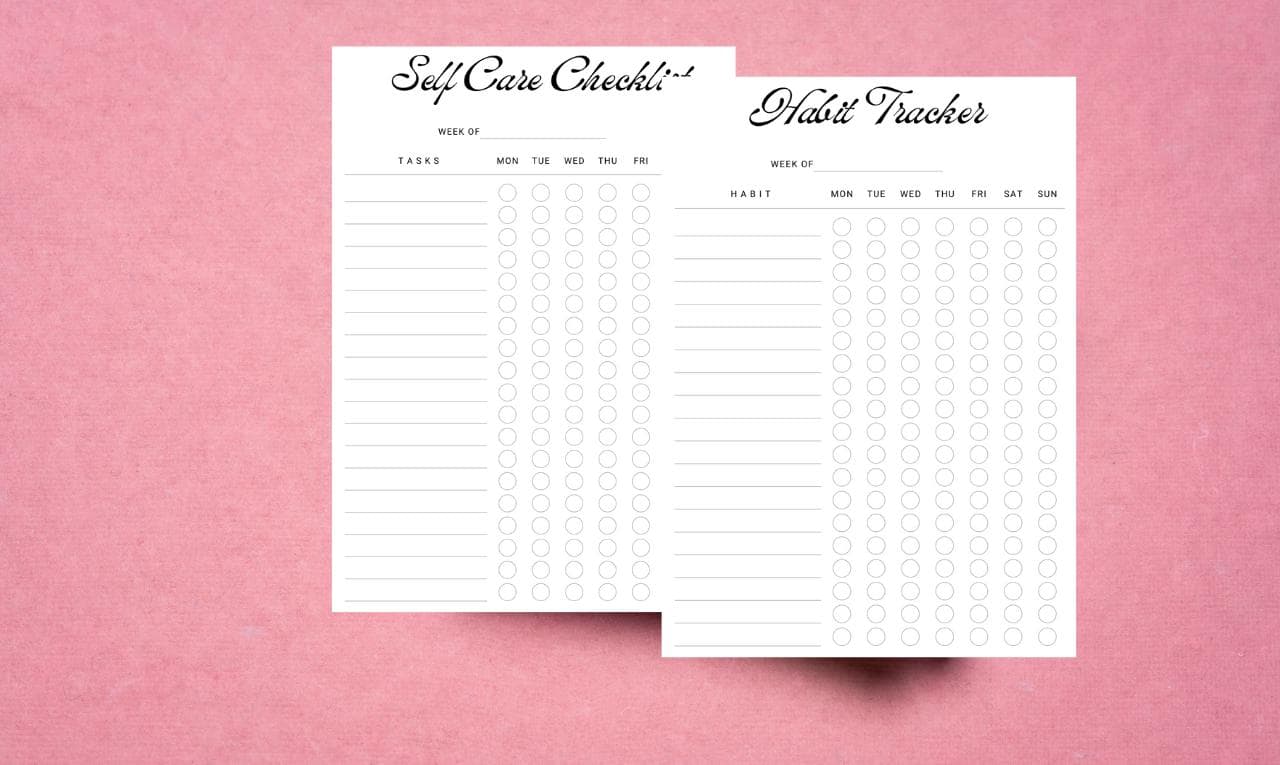 Self-Care Checklist, Habit Tracker, Wellness Planner, Self-Care Tracker, Daily Routine Tracker, Mental Health Tracker, Self-Care Printable, Goal Setting Worksheet, Productivity Planner, Personal Growth Tracker, Fitness Habit Tracker, Mindfulness