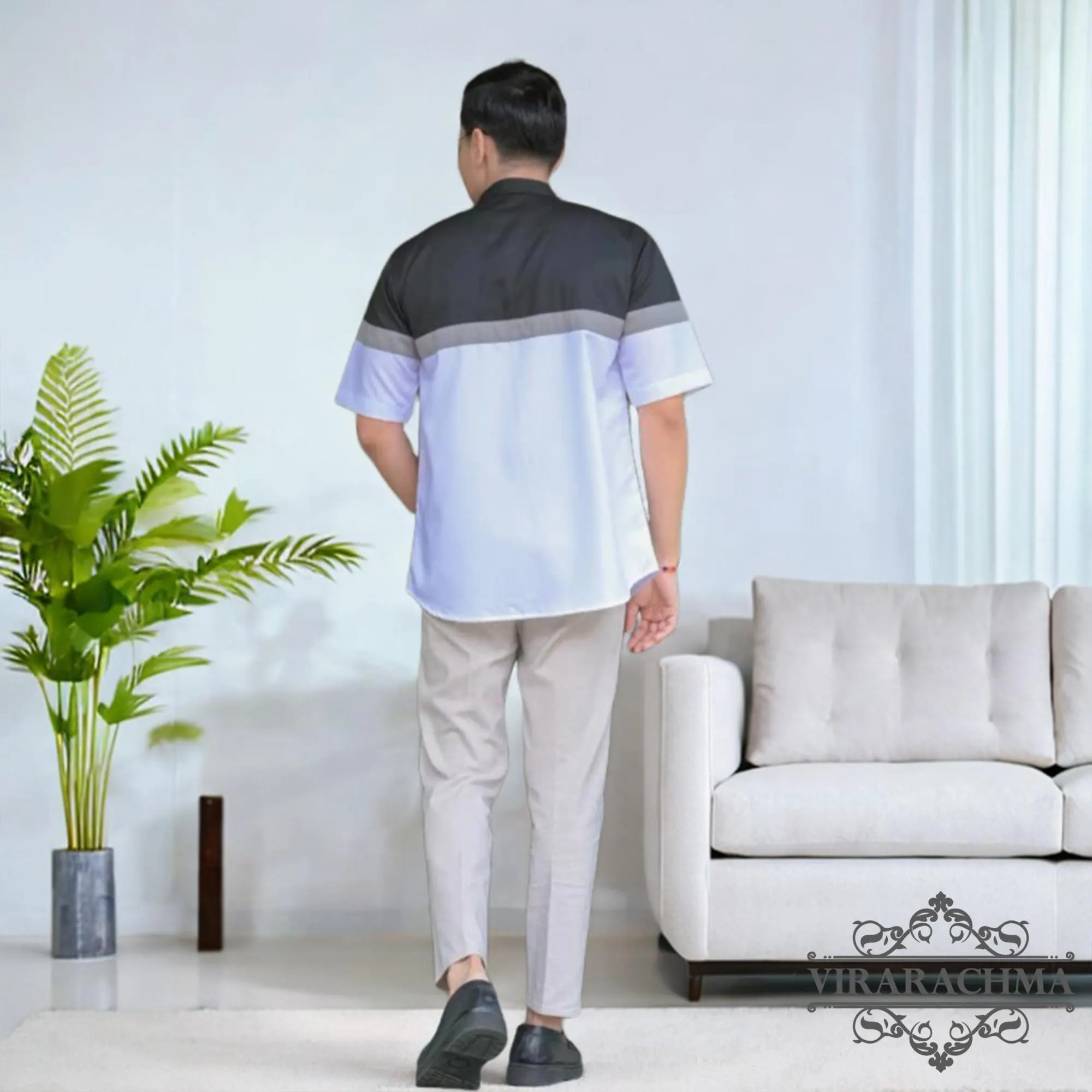Koko Short Sleeve Combination Formal & Stylish Shirt Model, Cotton Koko Shirt, Muslim Men's Wear, Islamic Clothing, Elegant Koko Shirt