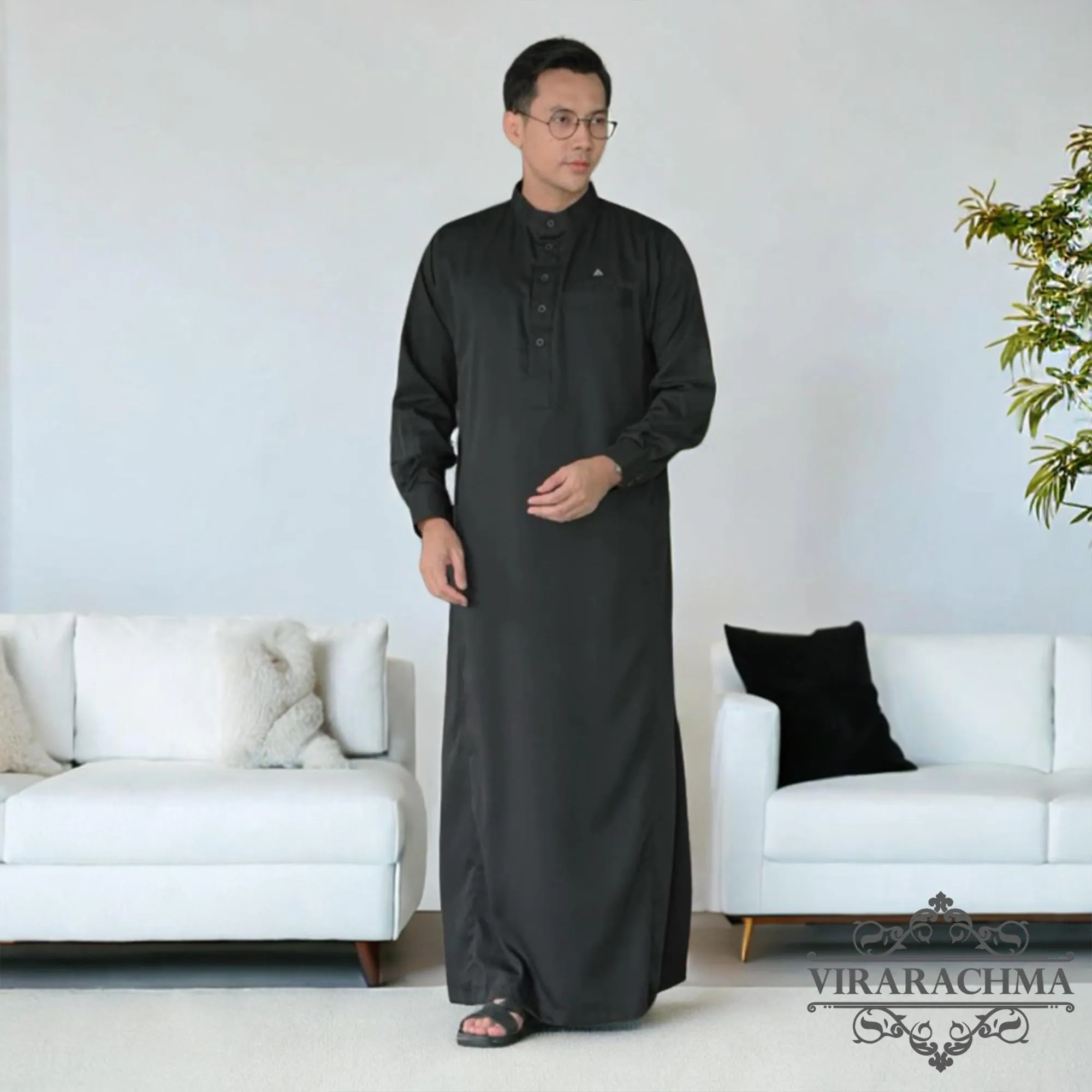 Adult Men's Robe with Cuff Sleeves - Stylish & Comfortable Robe, Islamic Clothing, Muslim Fashion, Traditional Wear, Arabic Style