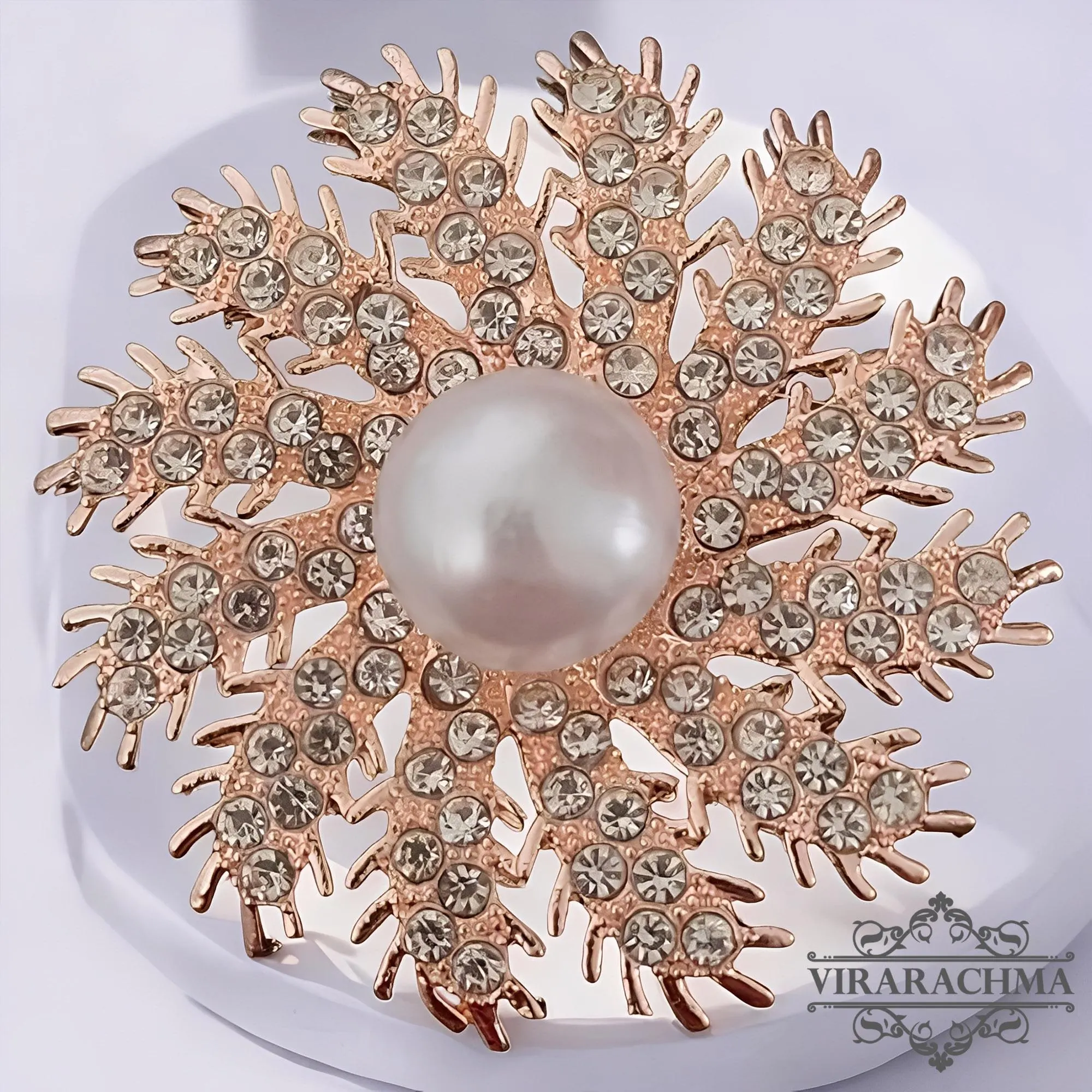 Elegant Pearl Circle Flower Brooch Women's Accessories, Kebaya Brooch, Bros Kebaya, Traditional Brooch, Ethnic Brooch, Vintage Brooch