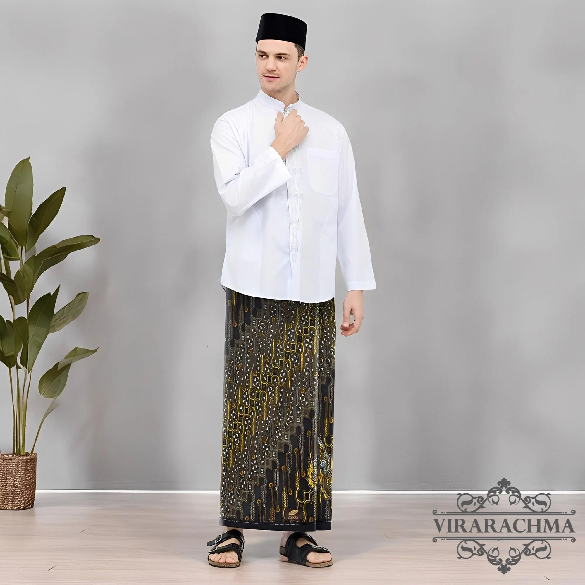 Batik Fabric Sarong – Traditional Ethnic Pattern, Adult Men's Prayer Sarong, Batik Sarong, Traditional Batik