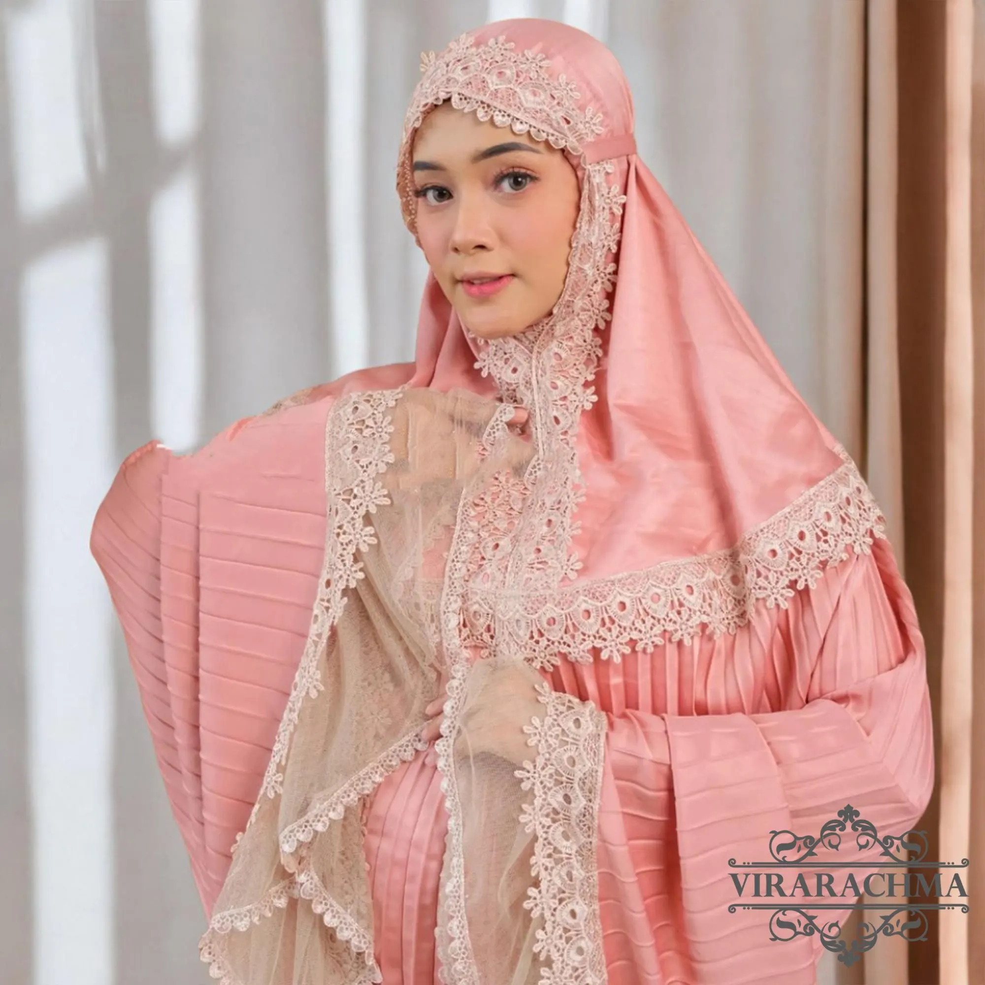 Starla Lace Tile Musyaffa Daily Plisket Adult Mukena, Prayer dress women, Prayer Dress muslim, Muslim prayer outfit, Mukena, Prayer Set