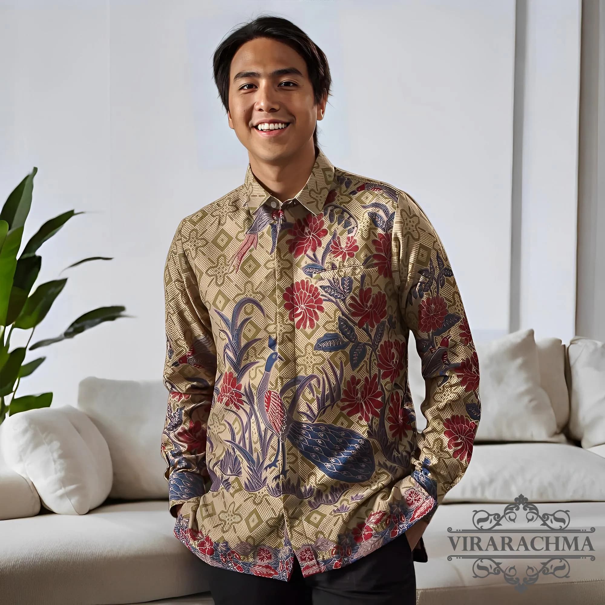 Coreta Long Sleeve Men's Batik Shirt, Elegant Look, Stylish Men, Men Batik, Batik Shirt, Formal Shirt For Men