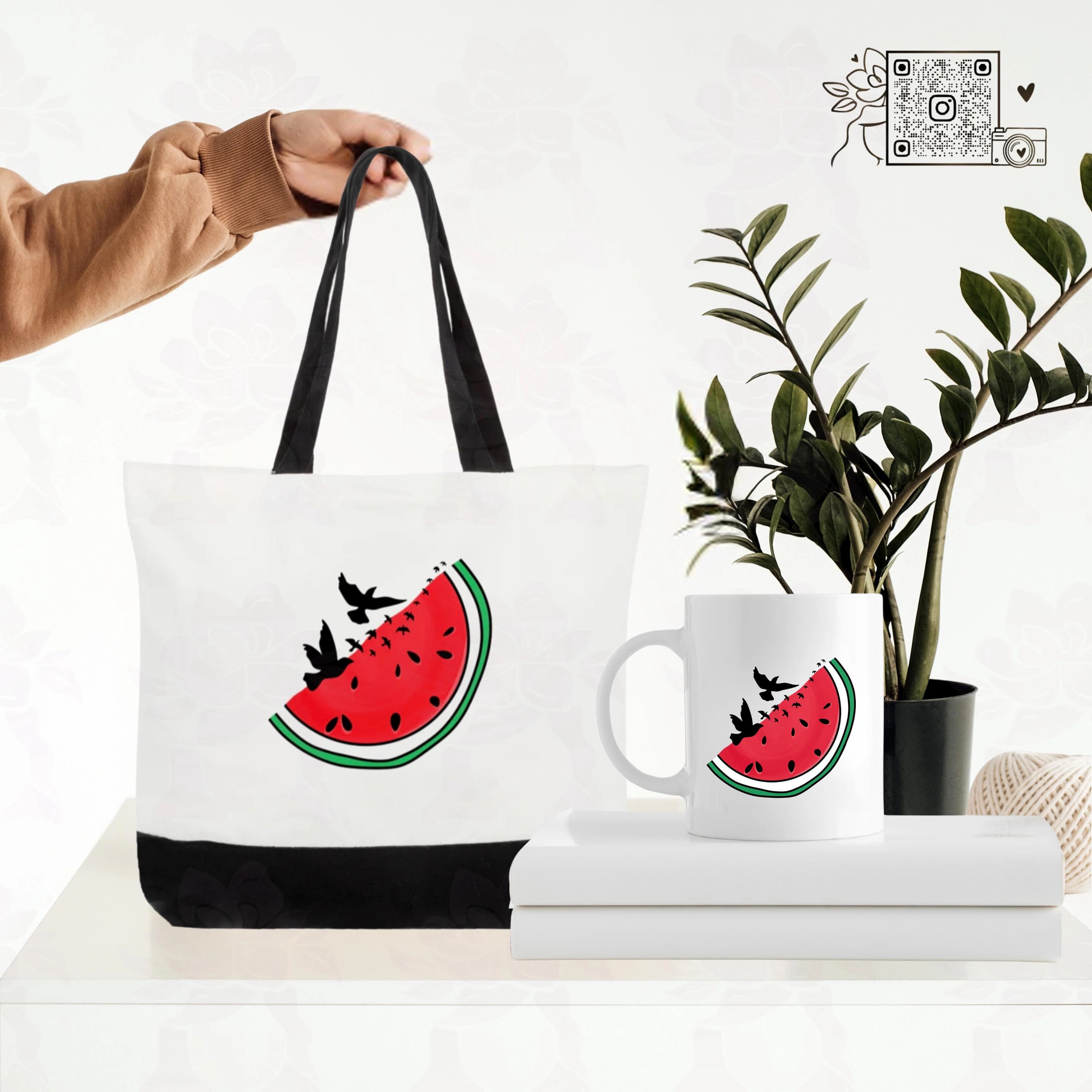 Palestinian Watermelon & Birds Mug: Freedom Art, Cultural Gift
