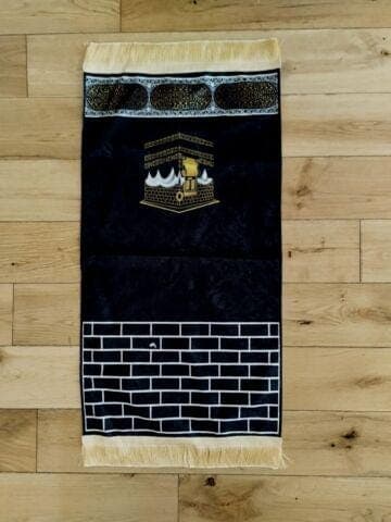 Velvet Thin Prayer Mat, rug, janamaz, Salat Mat Kaba Designs Children Turkish - image 4