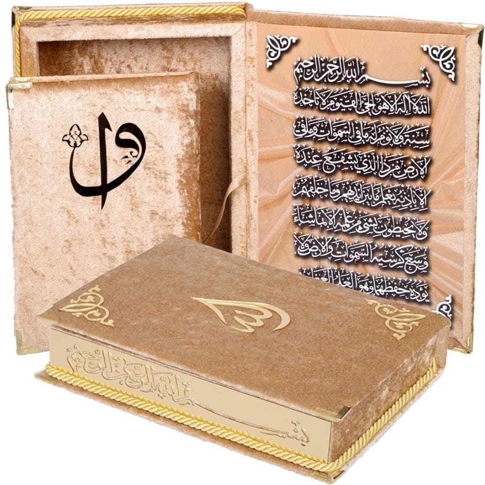 Fancy Eid Gift Large Box Velvet, full Qur'an, Pakistani/Indian Arabic script decoration - image 4
