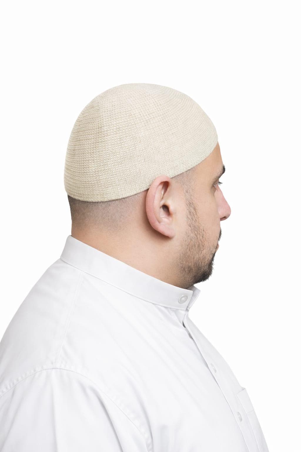 2 pcs Orlon Men Skull Cap Islamic Prayer Hat Topi Kufi Head Wear - image 3