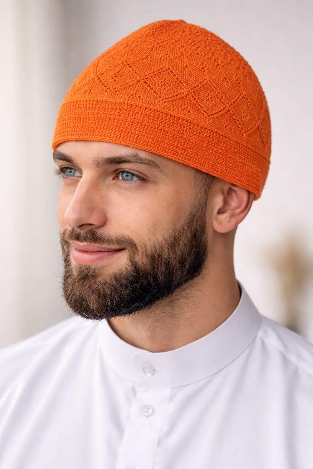 2X Knitted Men's Skull Cap, Prayer Ha,t Topi Kufi Head Wear - image 3