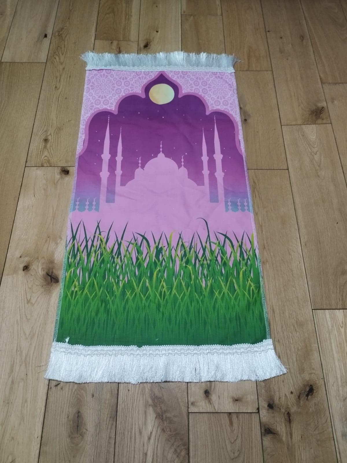 Quality children kids thin prayer mat rug janamaz Salat Islamic printed colors Turkish - image 3