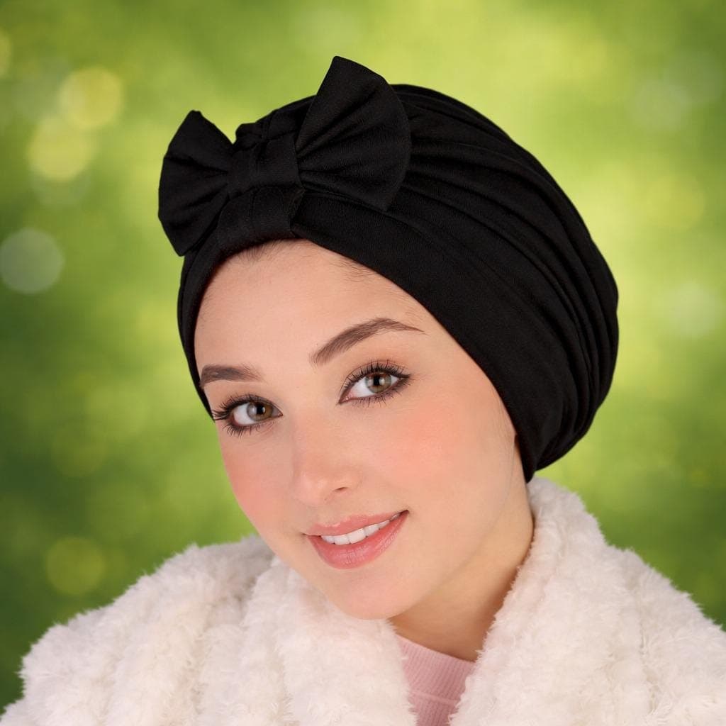 Lycra Under-scarf Cap with Bow Detail – Soft, Elegant Head Cover