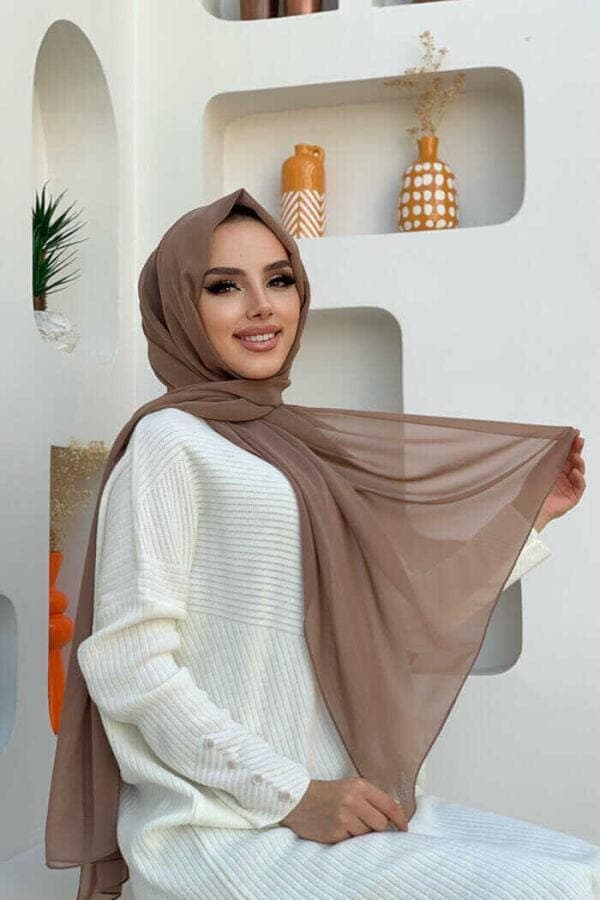 Chiffon Hijab: Large Turkish Shawl Head Scarf Wrap (190x70 cm) - image 4