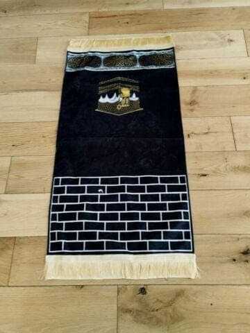 Velvet Thin Prayer Mat, rug, janamaz, Salat Mat Kaba Designs Children Turkish - image 5