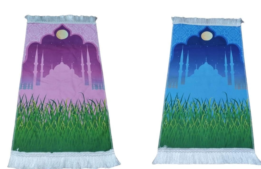 Quality children kids thin prayer mat rug janamaz Salat Islamic printed colors Turkish