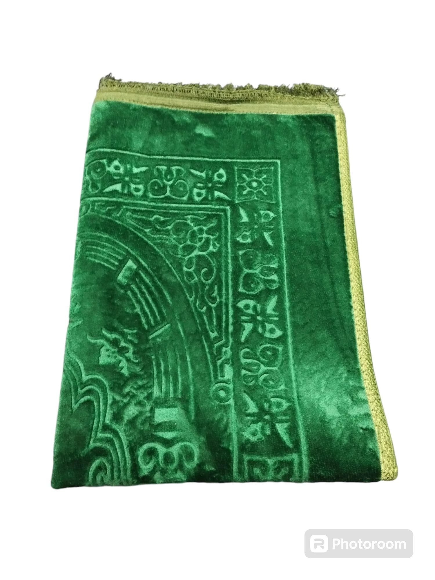 XL Velvet Islamic Prayer Mat: Padded Thick Janamaz Rug - image 5
