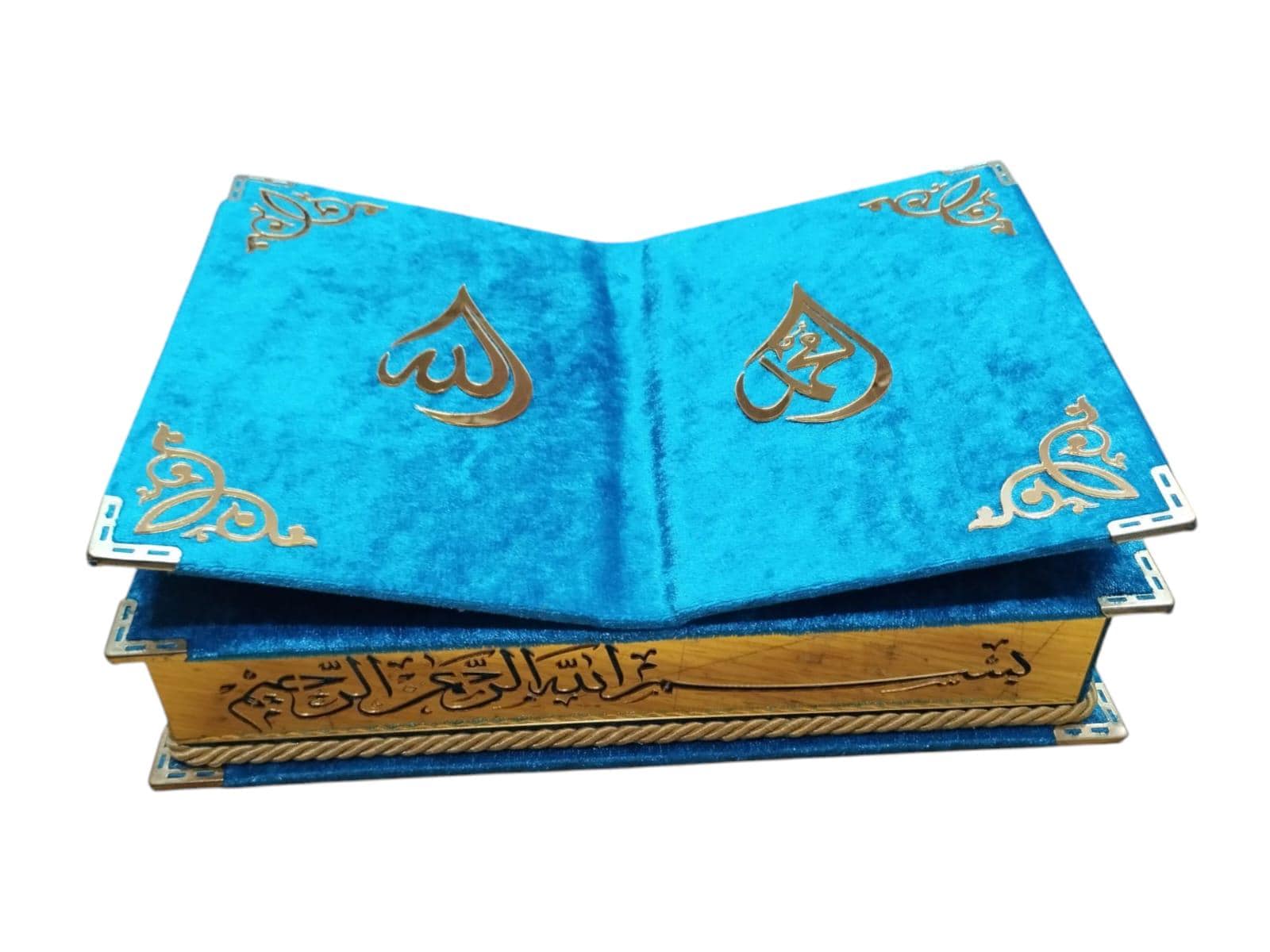 Eid Gift Box Velvet with full Qur'an, Pakistani/Indian script, Raheel, different sizes