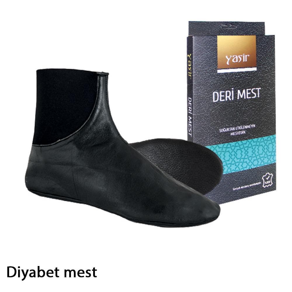 1 pair of Unisex 100% Quality Leather Socks, slip-on, no zip, boxed, Turkey prayer