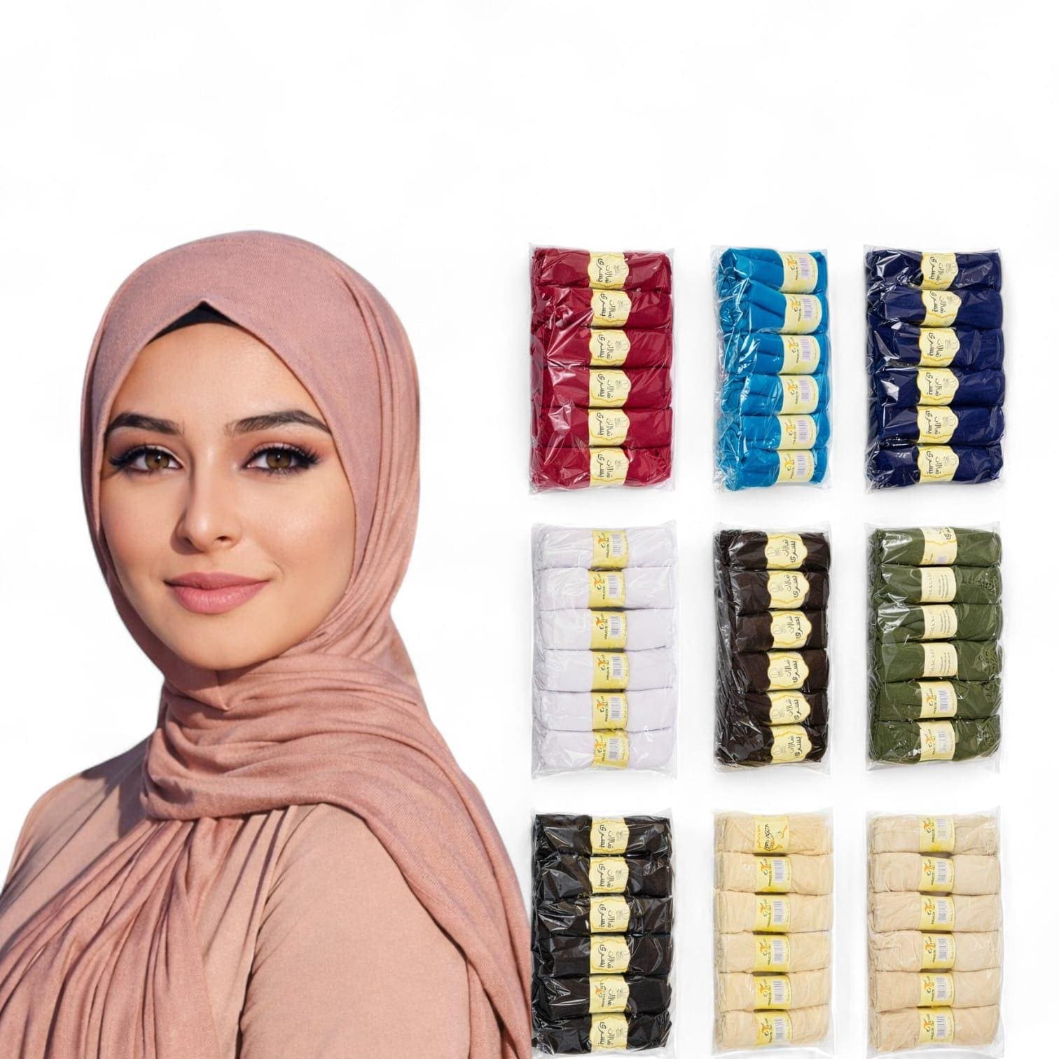 3X Soft Stretch Jersey Hijab Wrap Shawl–Double Stitching,Lightweight & Comfortable