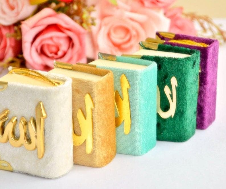 2X Mini full Qur'an Car Hanging Velvet Gift, Muslim