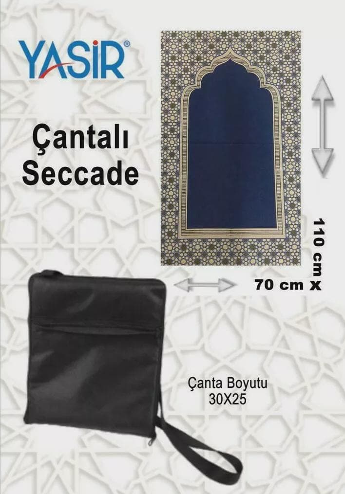 A portable large Prayer Mat can be folded to be a shoulder bag with side pocket - image 3