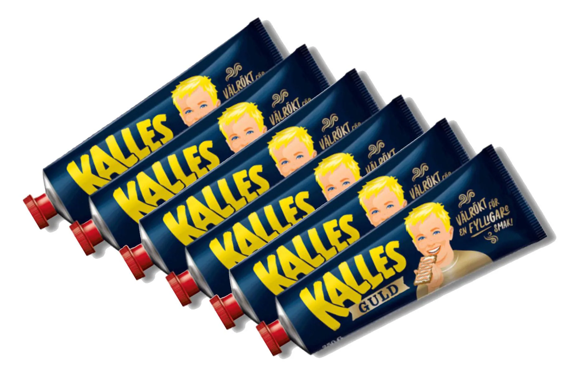 Kalles Guld Smoked Cod Roe Caviar: Swedish Gourmet Spread (6/12/24 Tubes, 250g/8.8oz.) kalles caviar kalle caviar