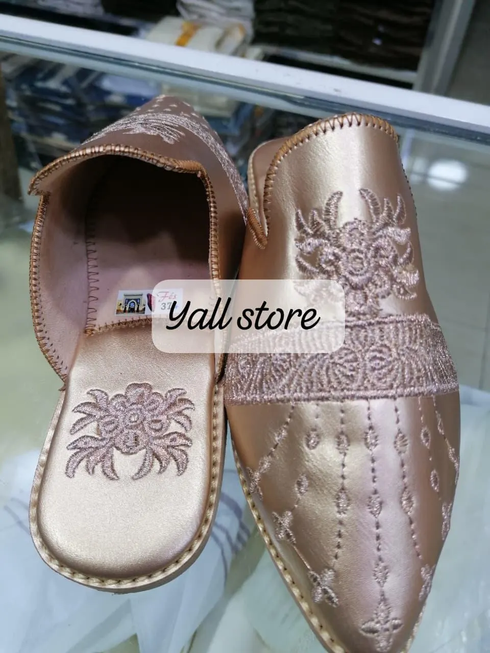 Handmade Moroccan Babouches, Embroidered Leather Slippers