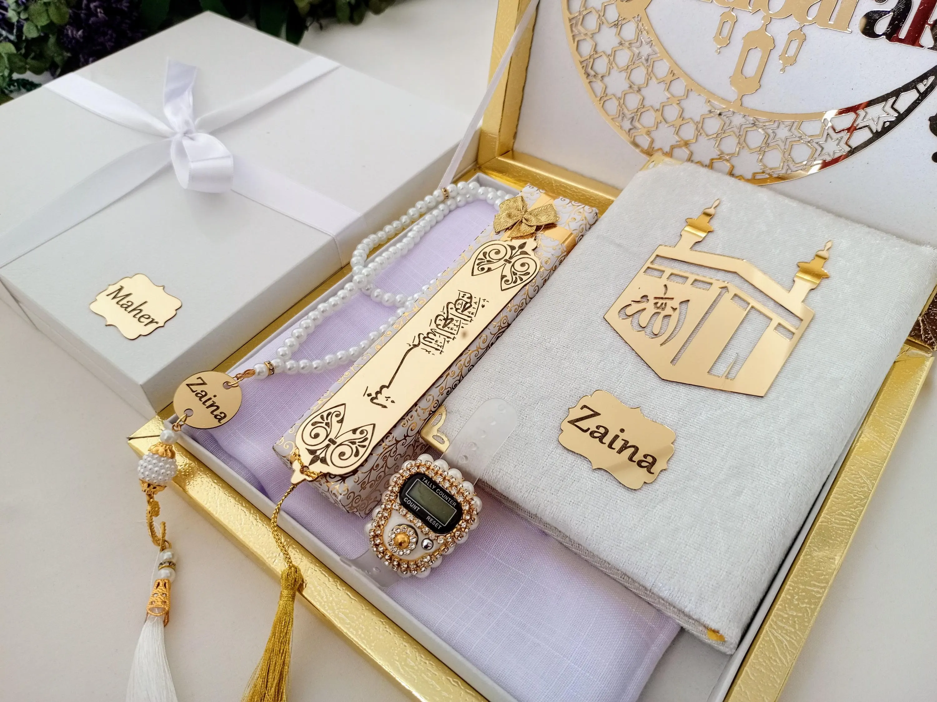 Ramadan gift set| Pearl Tasbeeh | Prayer Mat | Eid Favor | Wedding Favors | Baby Shower Favor | Graduation Favor | Muslim Favor - image 3
