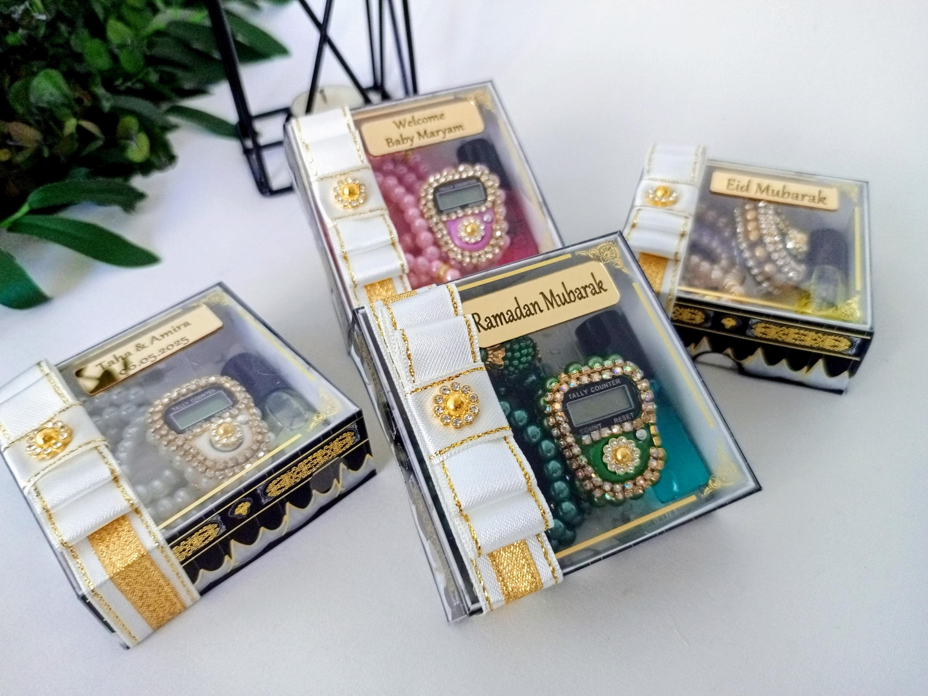 Pearl Tasbeeh Decorated Box Gift Set | Eid Favor | Wedding Favors | Baby Shower Favor | Graduation Favor | Muslim Favor