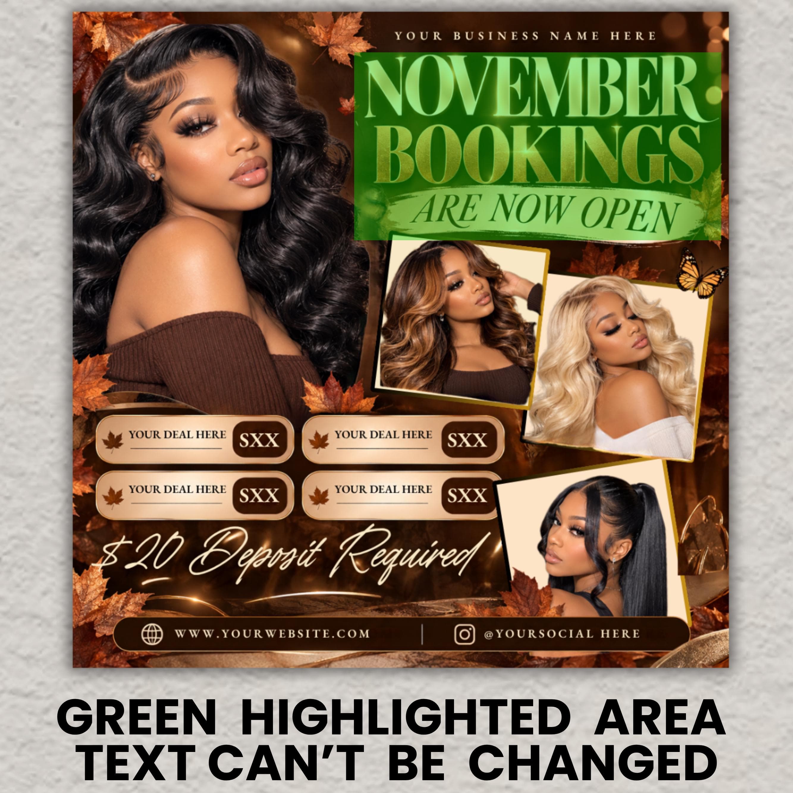November Booking Flyer Template Thanksgiving Booking November Books Now Open Thanksgiving Flyer Hair Lashes Nail Book Appointments Canva