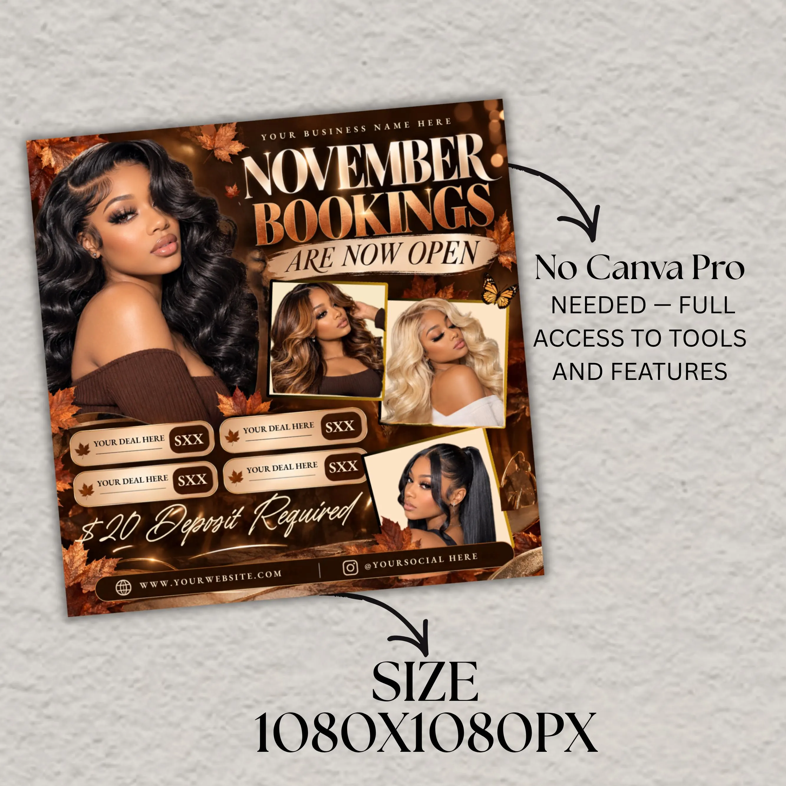 November Booking Flyer Template Thanksgiving Booking November Books Now Open Thanksgiving Flyer Hair Lashes Nail Book Appointments Canva