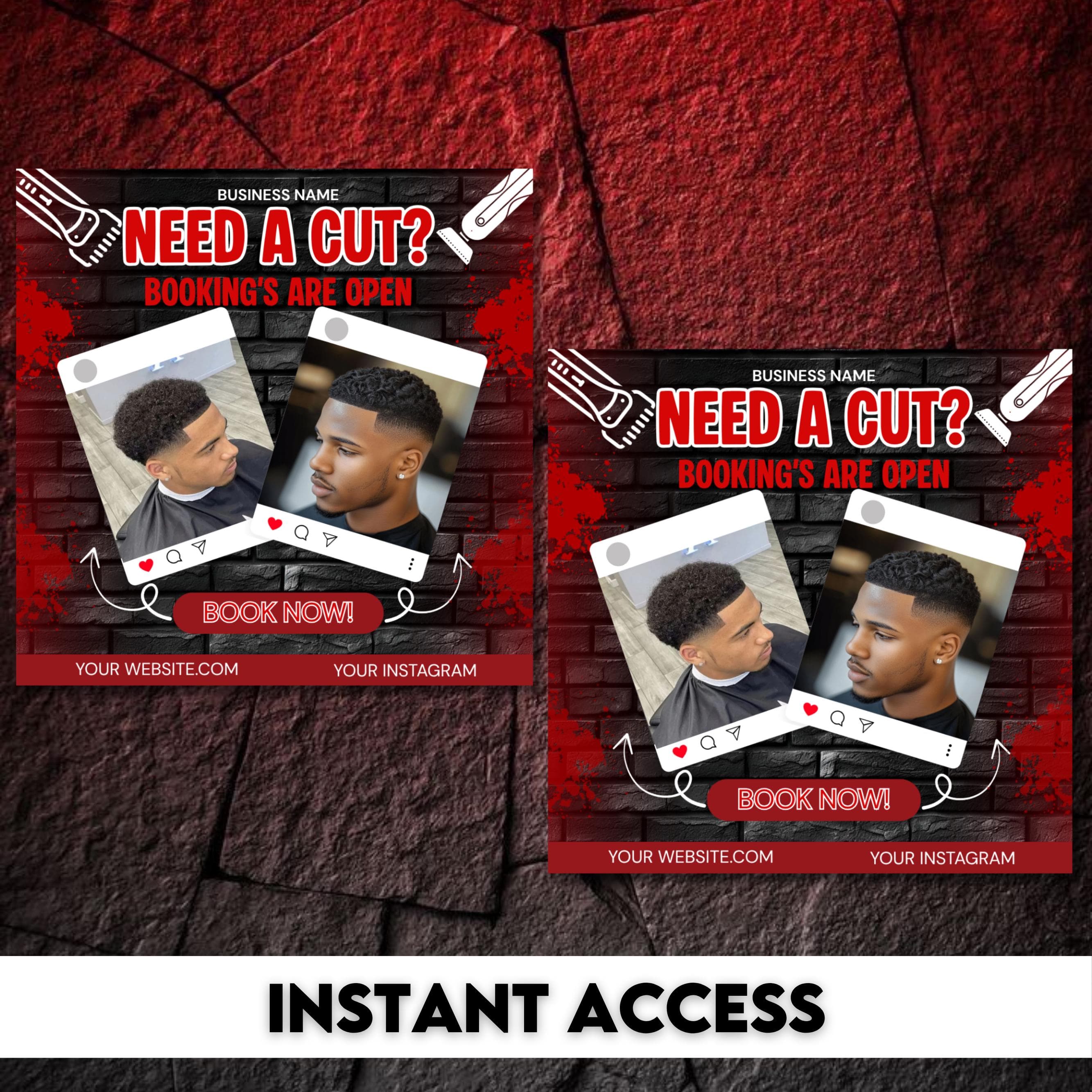 Barber Booking Flyer, Barber Shop Flyer, Booking Flyer, Book Now, Haircut, Barber Business Flyer, Loc & Retwist, Hairstylist, Canva Editable