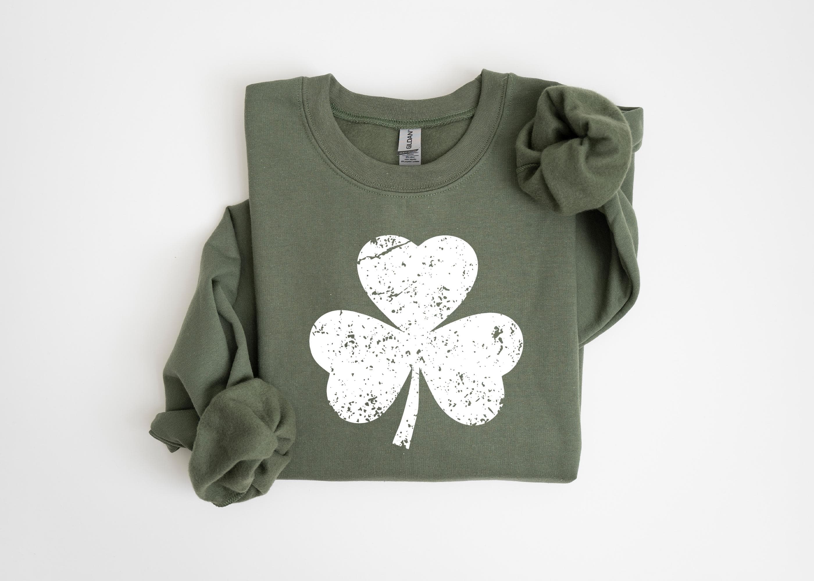 Retro Shamrock Sweatshirt, St Patrick Day Shirt, Cute St Patricks Day Sweatshirt, Lucky Sweatshirt, Irish Shirt, Four Leaf Clover