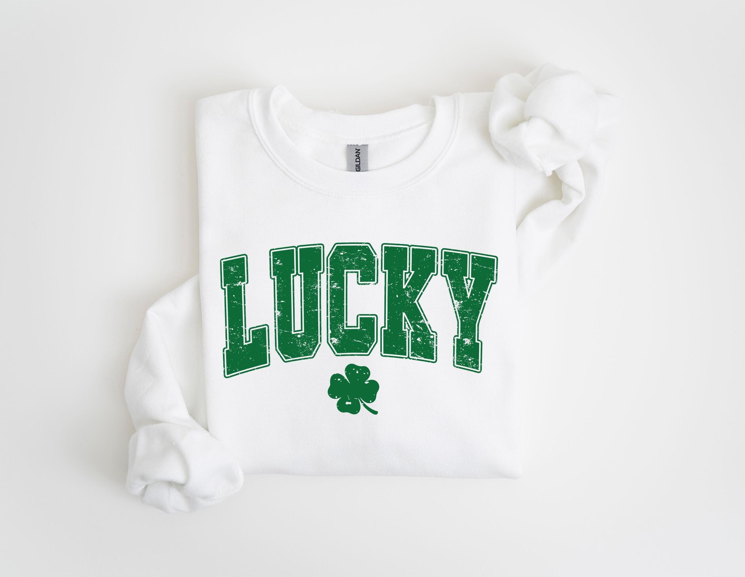 Retro Lucky Sweatshirt, Women's St Patricks Day Sweatshirt, Cute St Patricks Day Sweatshirt, Irish Shirt, Lucky Shirt, St Patricks Day Shirt - image 5