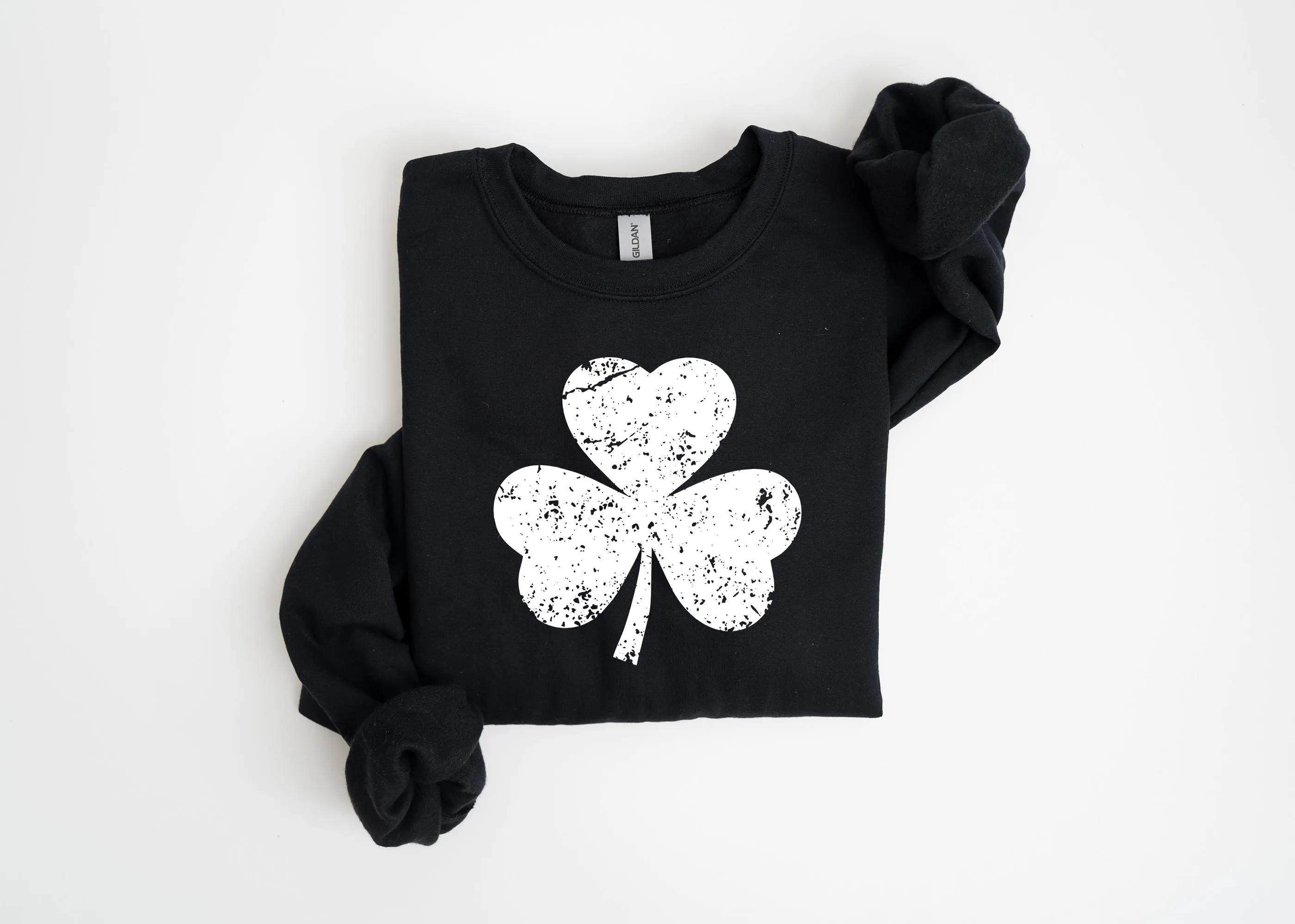 Retro Shamrock Sweatshirt, St Patrick Day Shirt, Cute St Patricks Day Sweatshirt, Lucky Sweatshirt, Irish Shirt, Four Leaf Clover - image 3