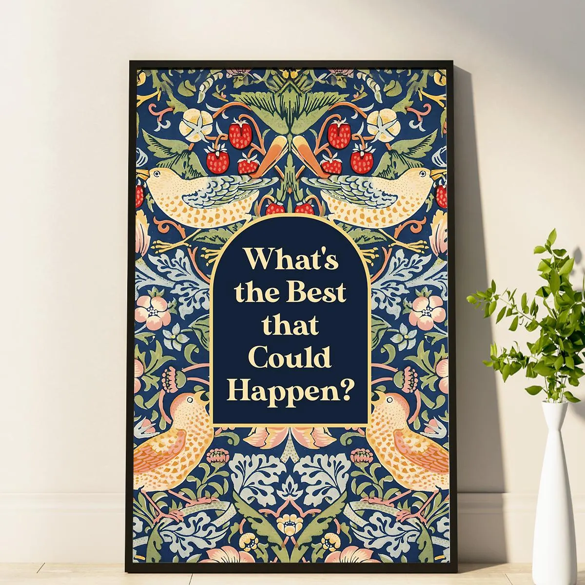 What's The Best That Could Happen Poster Gold Foil Print Uplifting Wall Art Aesthetic Room Decor For Office Or Apartment Encouraging Gift - image 4