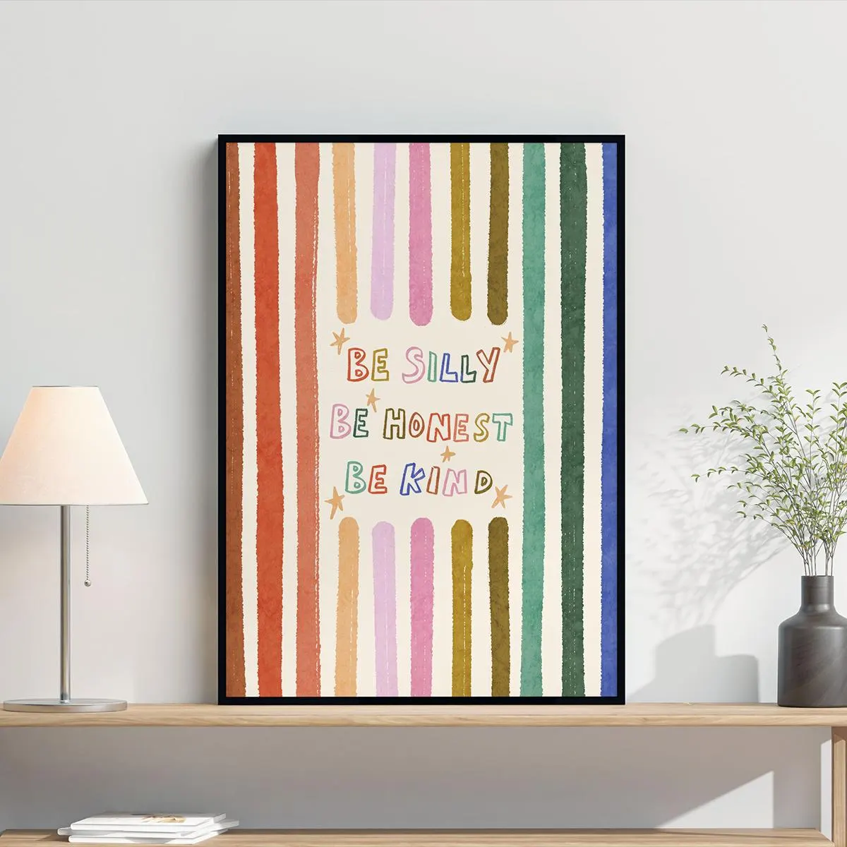 Be Silly Honest Kind Print, Colorful Stars Kids Playroom Poster, Toddler Wall Decor Home Decor - image 3