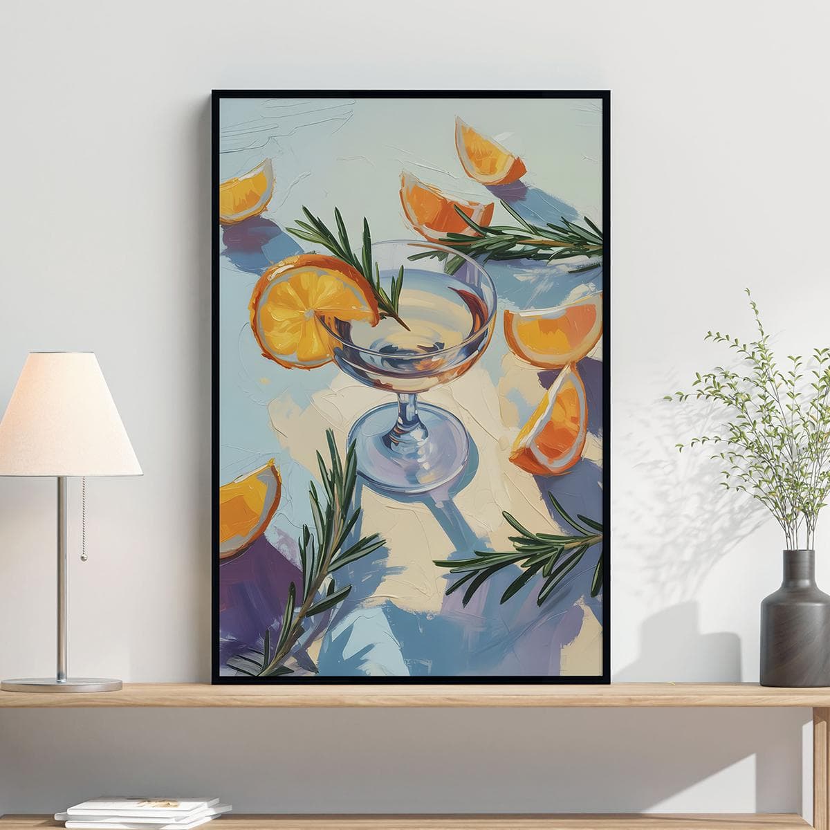 Orange Cocktail Art Print Poster Citrus Still Life Poster Modern Kitchen Wall Art Summer Drink Painting Bar Decor - image 3