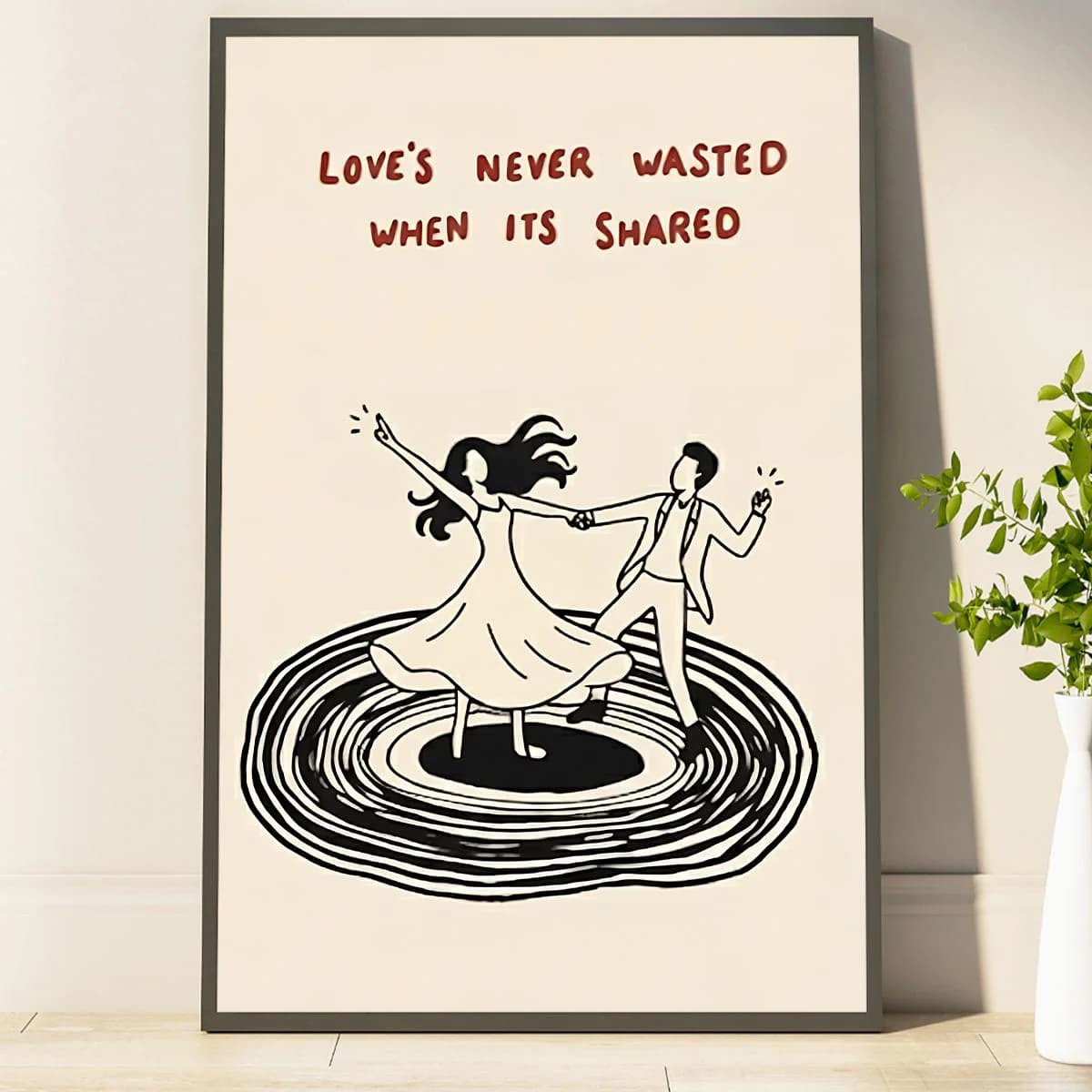 Sharing Love, Spinning Joy Poster Dance of Togetherness: Love’s Beautiful Rhythm Home Decor