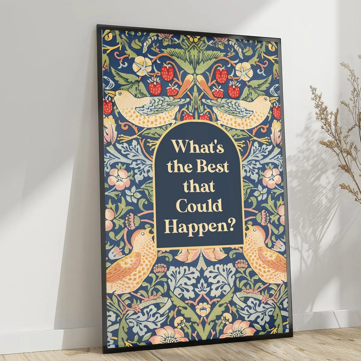 What's The Best That Could Happen Poster Gold Foil Print Uplifting Wall Art Aesthetic Room Decor For Office Or Apartment Encouraging Gift - image 5
