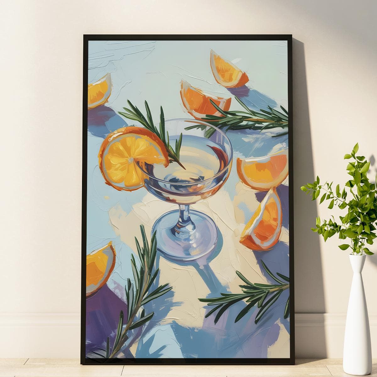 Orange Cocktail Art Print Poster Citrus Still Life Poster Modern Kitchen Wall Art Summer Drink Painting Bar Decor - image 4