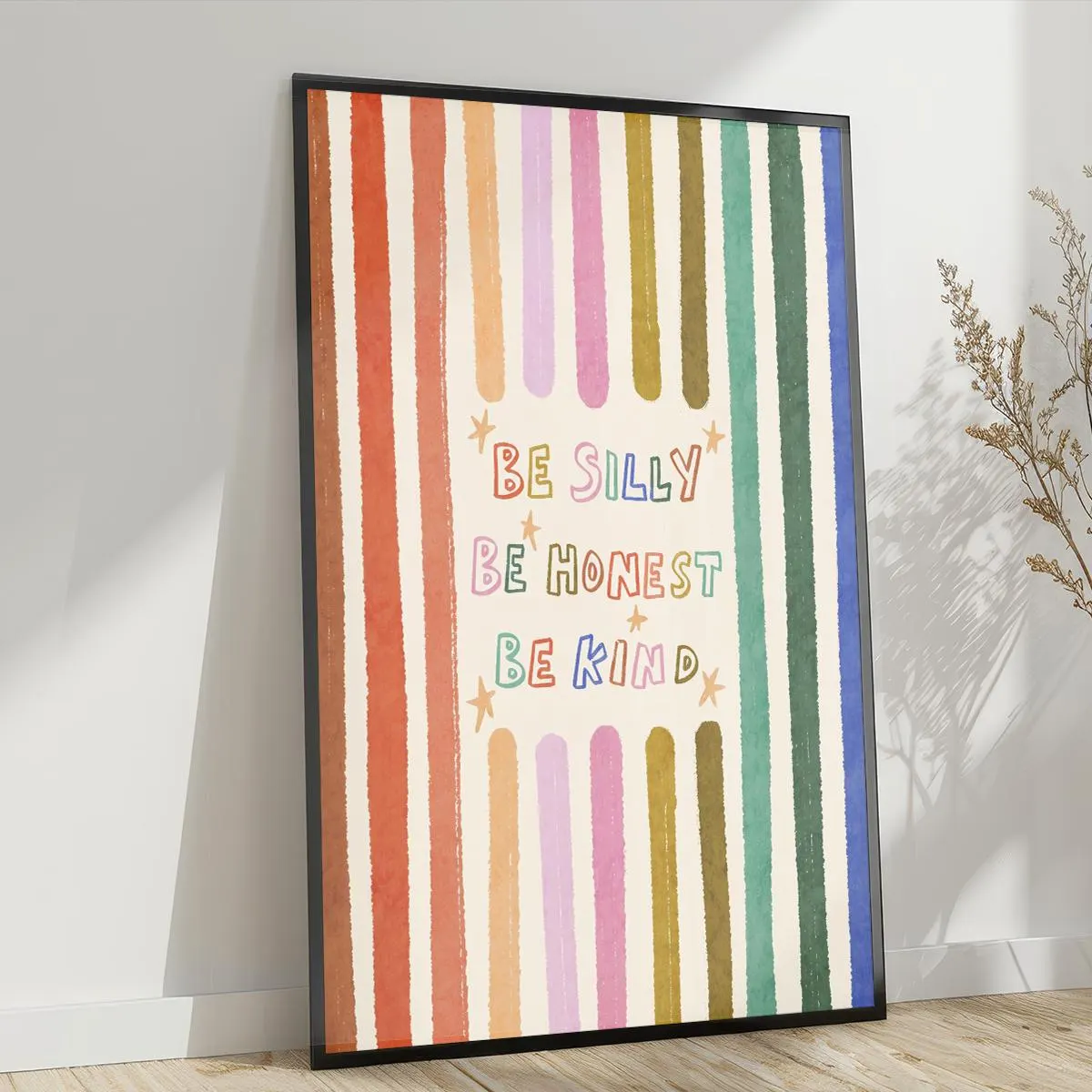 Be Silly Honest Kind Print, Colorful Stars Kids Playroom Poster, Toddler Wall Decor Home Decor - image 4