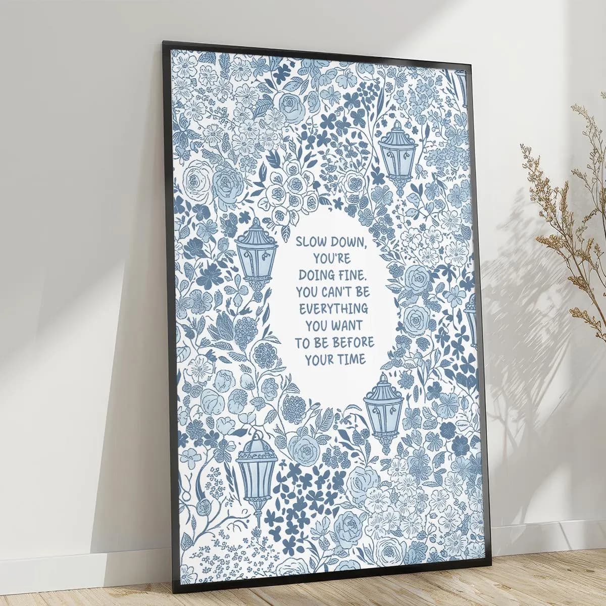 Beautiful Blue Flower Decor Perfect Reminder For Mindfulness And Self Care Poster Gifts Home Decor - image 5