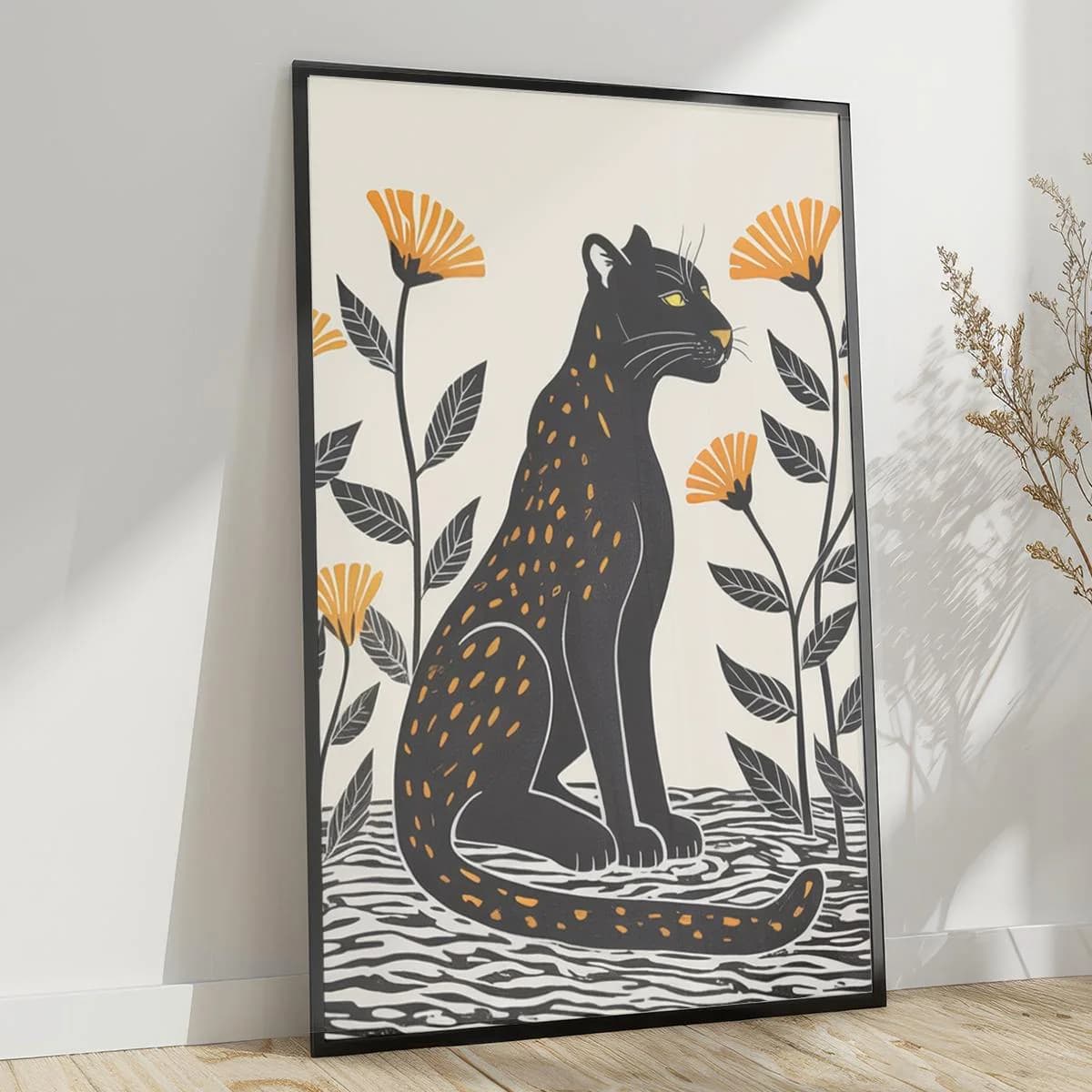 Panther Botanical Poster Colorful Mid Century Modern Home Decor Gifts For Her And Him - image 5
