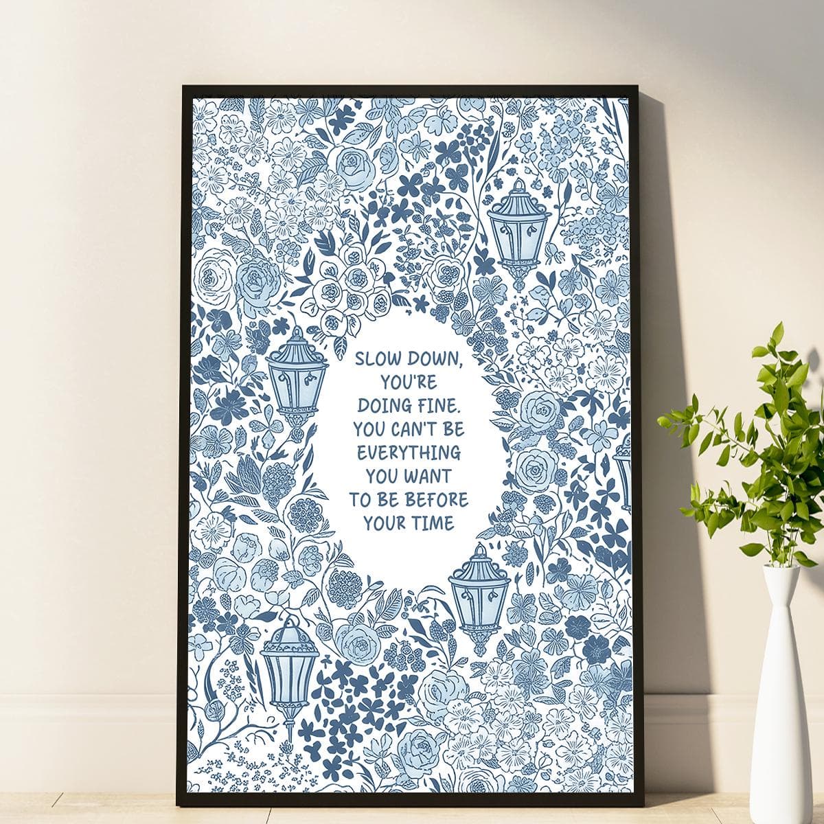 Beautiful Blue Flower Decor Perfect Reminder For Mindfulness And Self Care Poster Gifts Home Decor - image 4