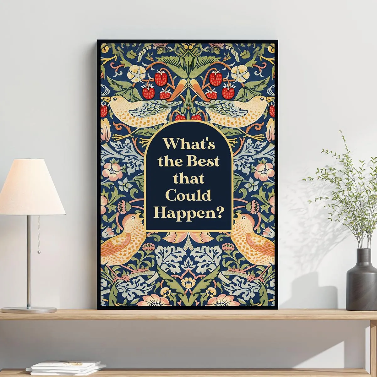 What's The Best That Could Happen Poster Gold Foil Print Uplifting Wall Art Aesthetic Room Decor For Office Or Apartment Encouraging Gift - image 3