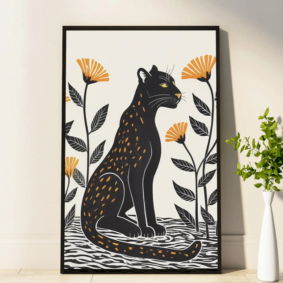 Panther Botanical Poster Colorful Mid Century Modern Home Decor Gifts For Her And Him - image 4