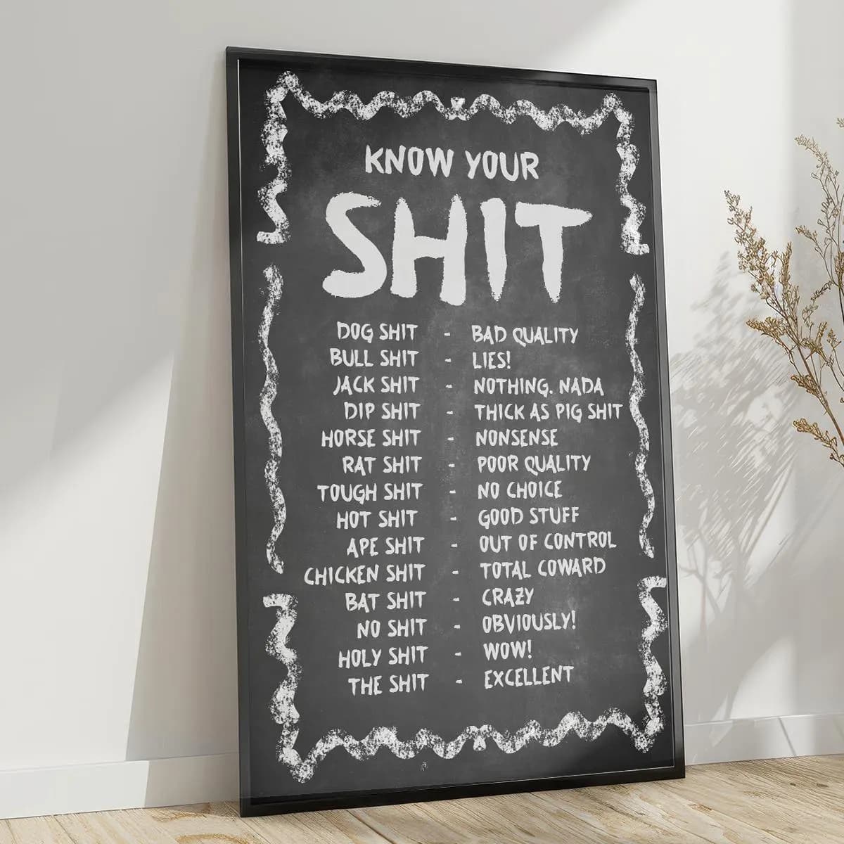 Know Your Shit Poster Wall Art Art Print Funny Poster Bathroom Wall Art Funky Home Decor Wall Decor Maximalist Decor - image 5